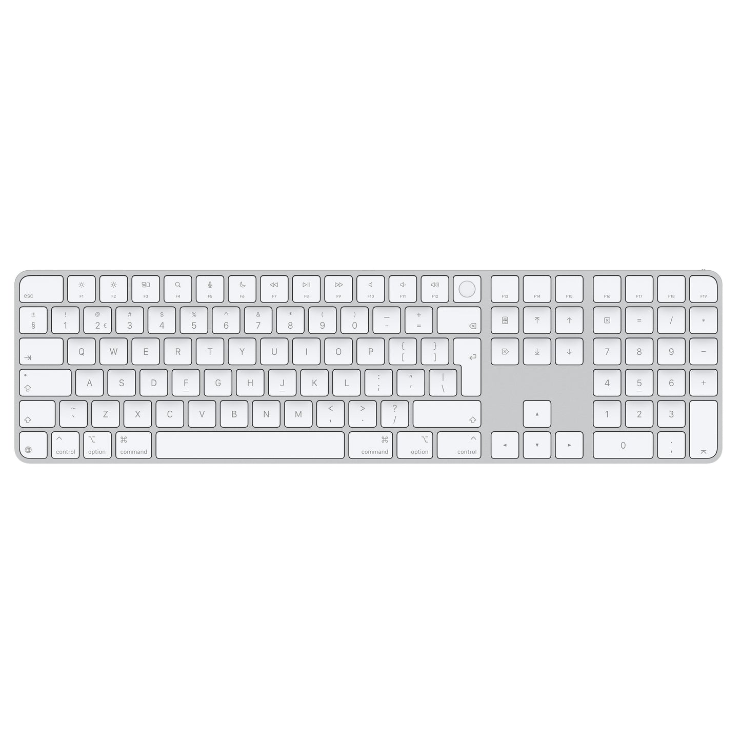 Magic Keyboard avec Touch ID et pavé numérique pour les Mac avec puce Apple - Néerlandais - Touches blanches (USB-C)