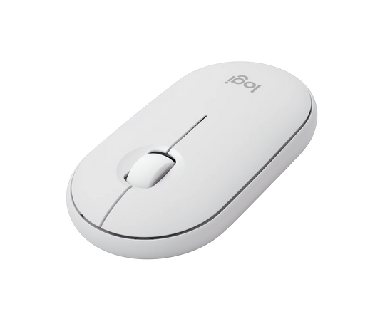 Logitech Pebble Mouse 2 M350s  - Bluetooth + USB wireless - Blanc