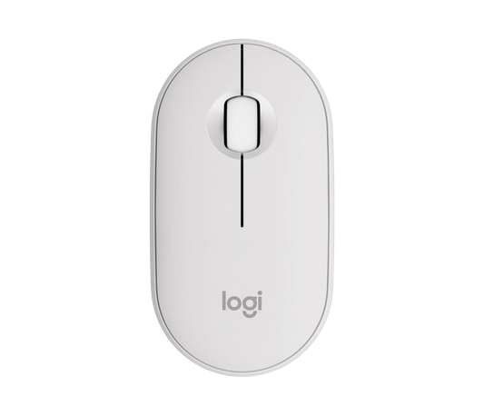 Logitech Pebble Mouse 2 M350s  - Bluetooth + USB wireless - Blanc